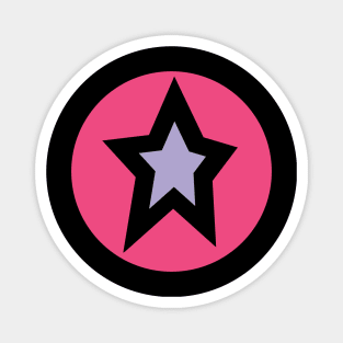 Lavender Star Pink Circle Graphic Magnet